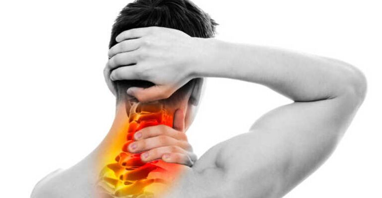Nackenschmerzen und Anzeichen von Osteochondrose
